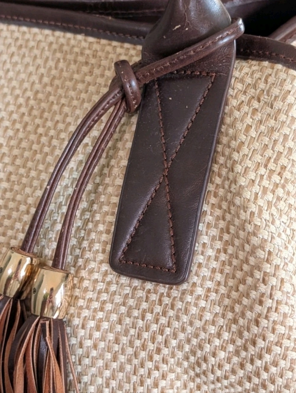 Adolfo Dominguez Stylish, High Quality Brown Woven & Leather Handbag/Purse - Picture 3 of 12